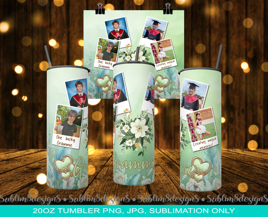 Personalized Green Photo Tumbler