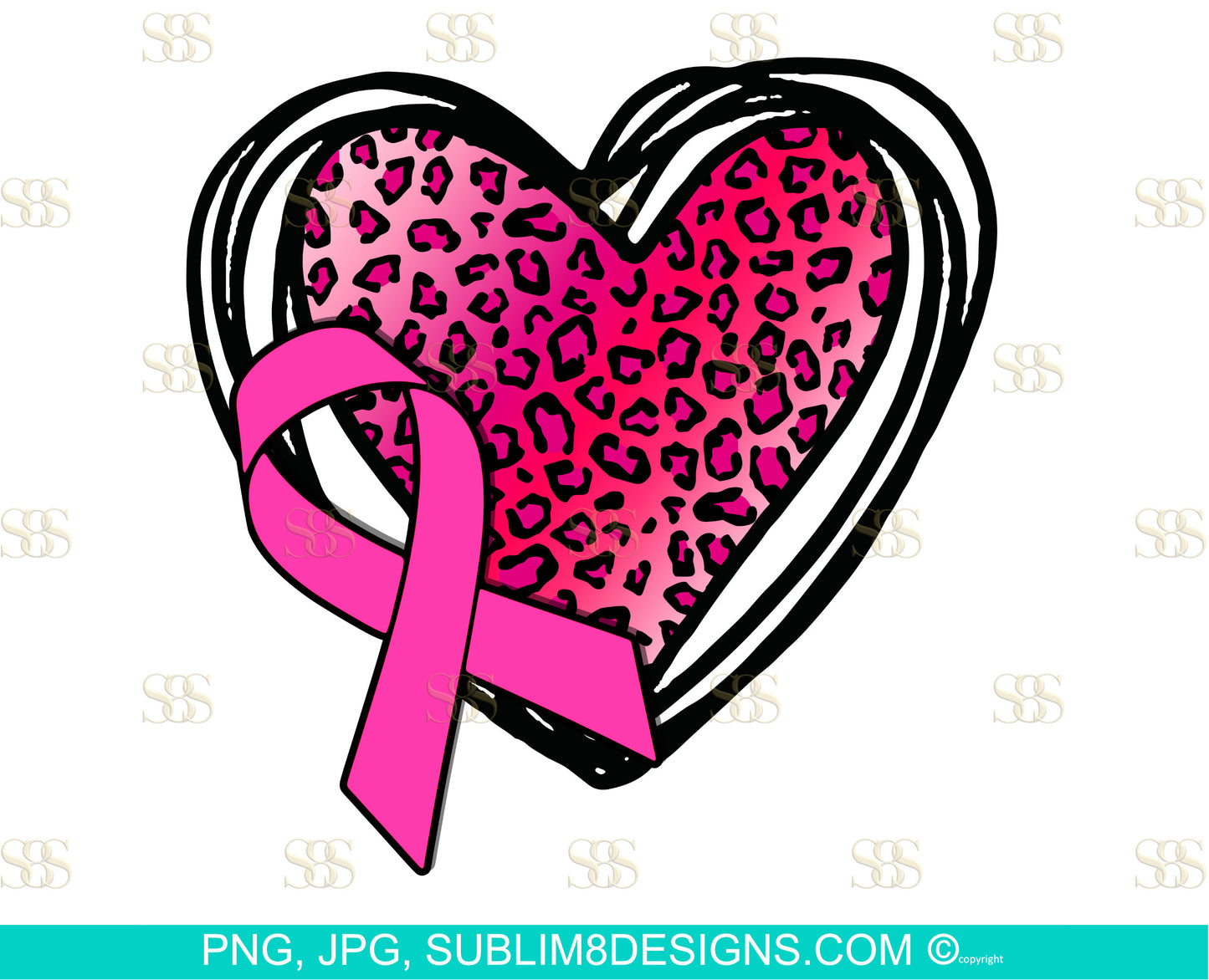 Breast Cancer Leopard Heart