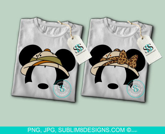 Mickey And Minnie Mouse Safari Hats