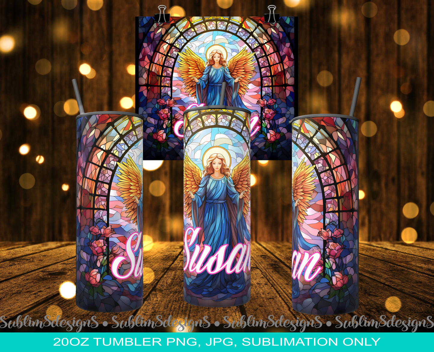 Personalized Stained Glass Angel