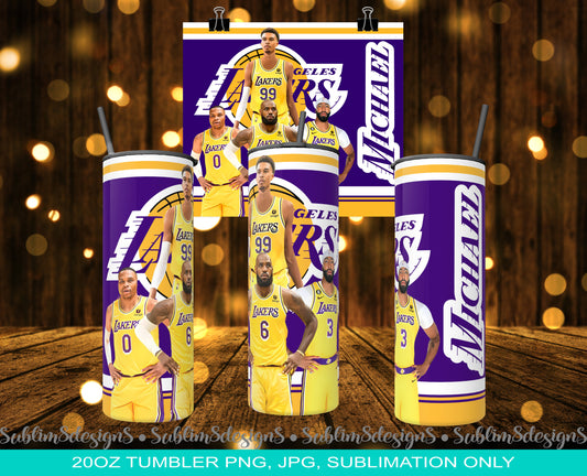 Personalized Lakers 20ozTumbler Wrap