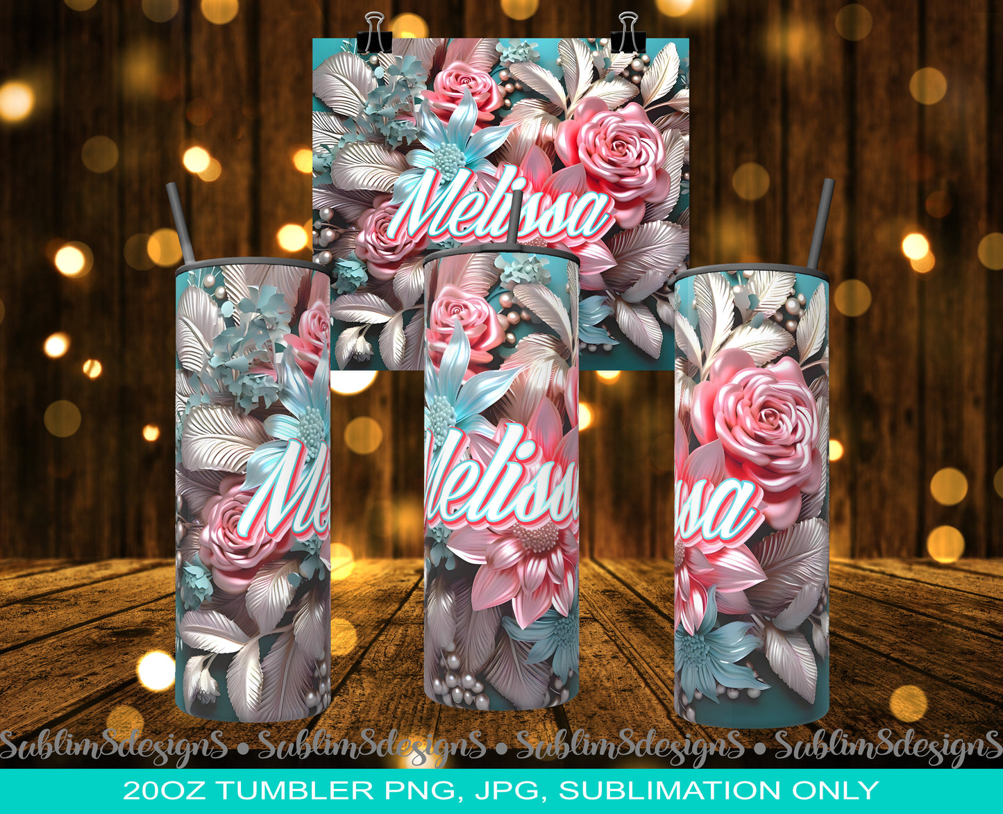 Personalized Flower Tumbler
