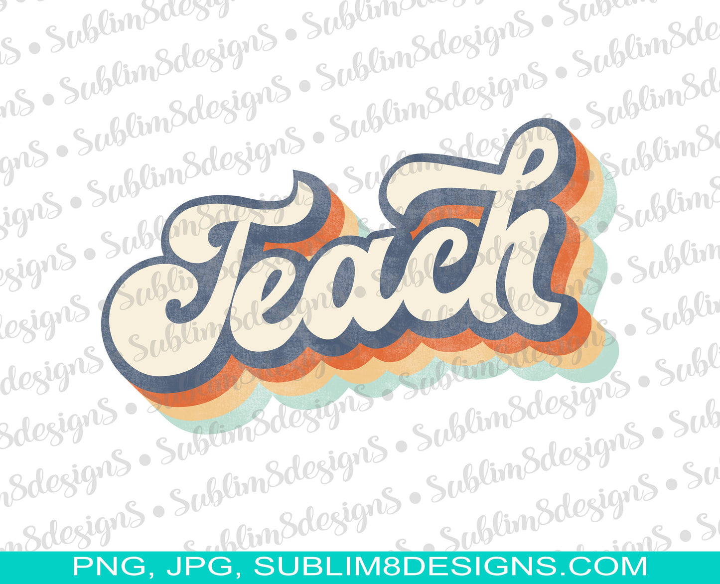 Teach Vintage Style PNG and JPG ONLY