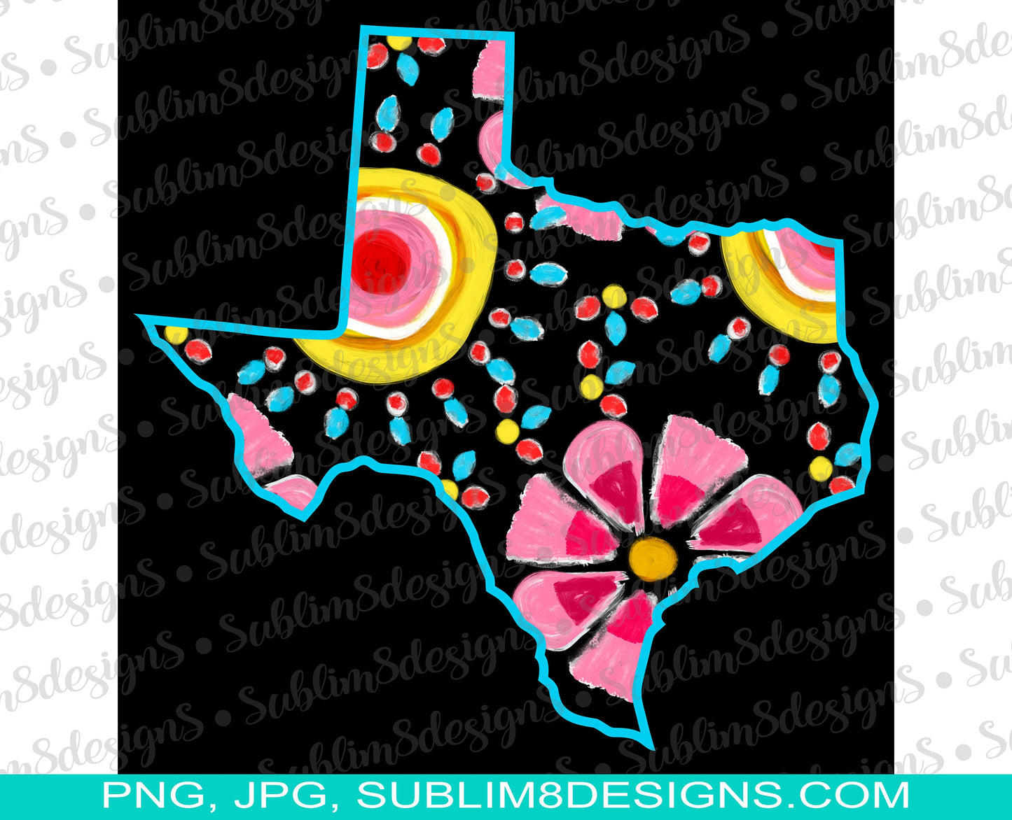 Painted Texas PNG and JPG ONLY