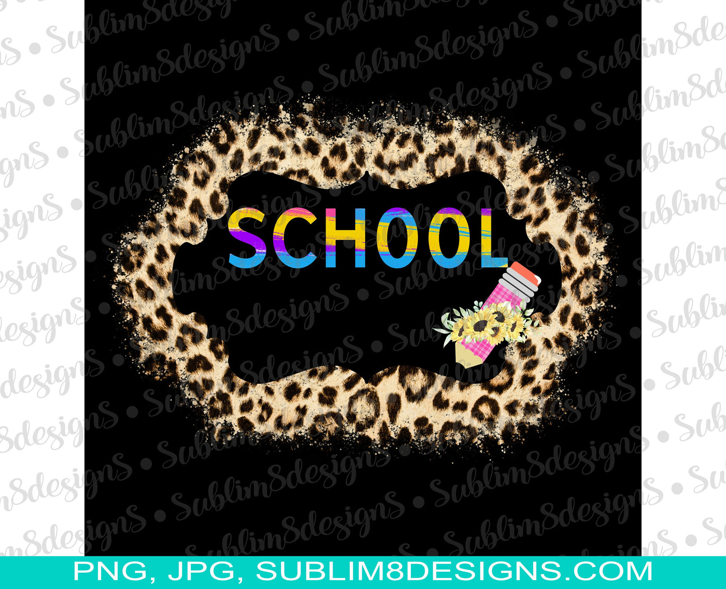 School Leopard Print PNG and JPG ONLY