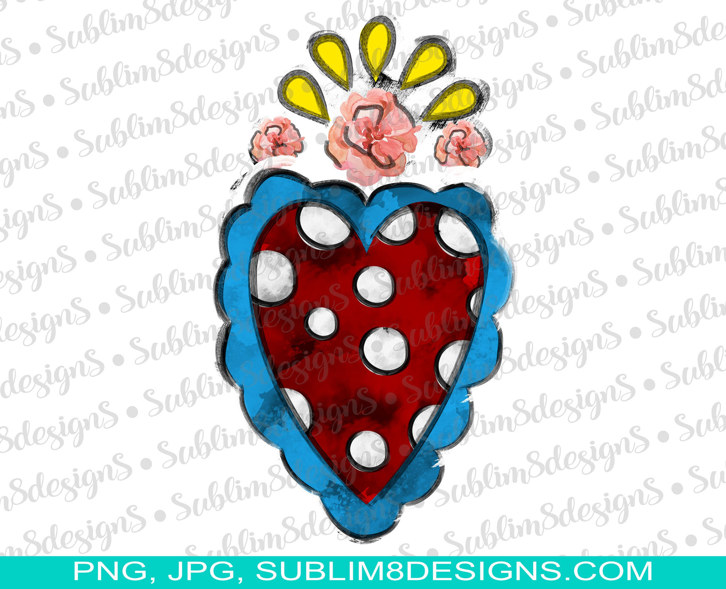 Painted Heart PNG and JPG ONLY