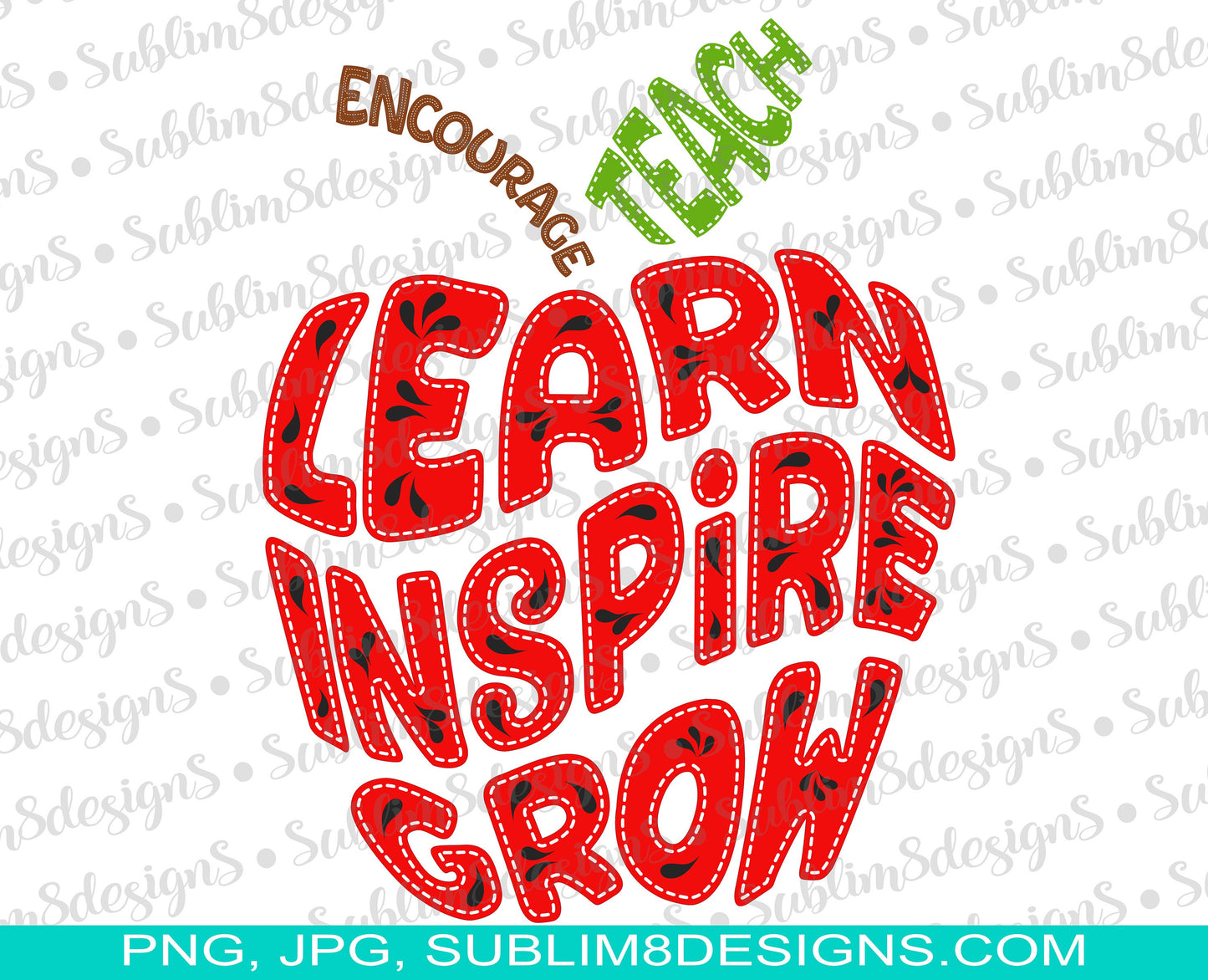 Learn Inspire Grow, PNG and JPG ONLY