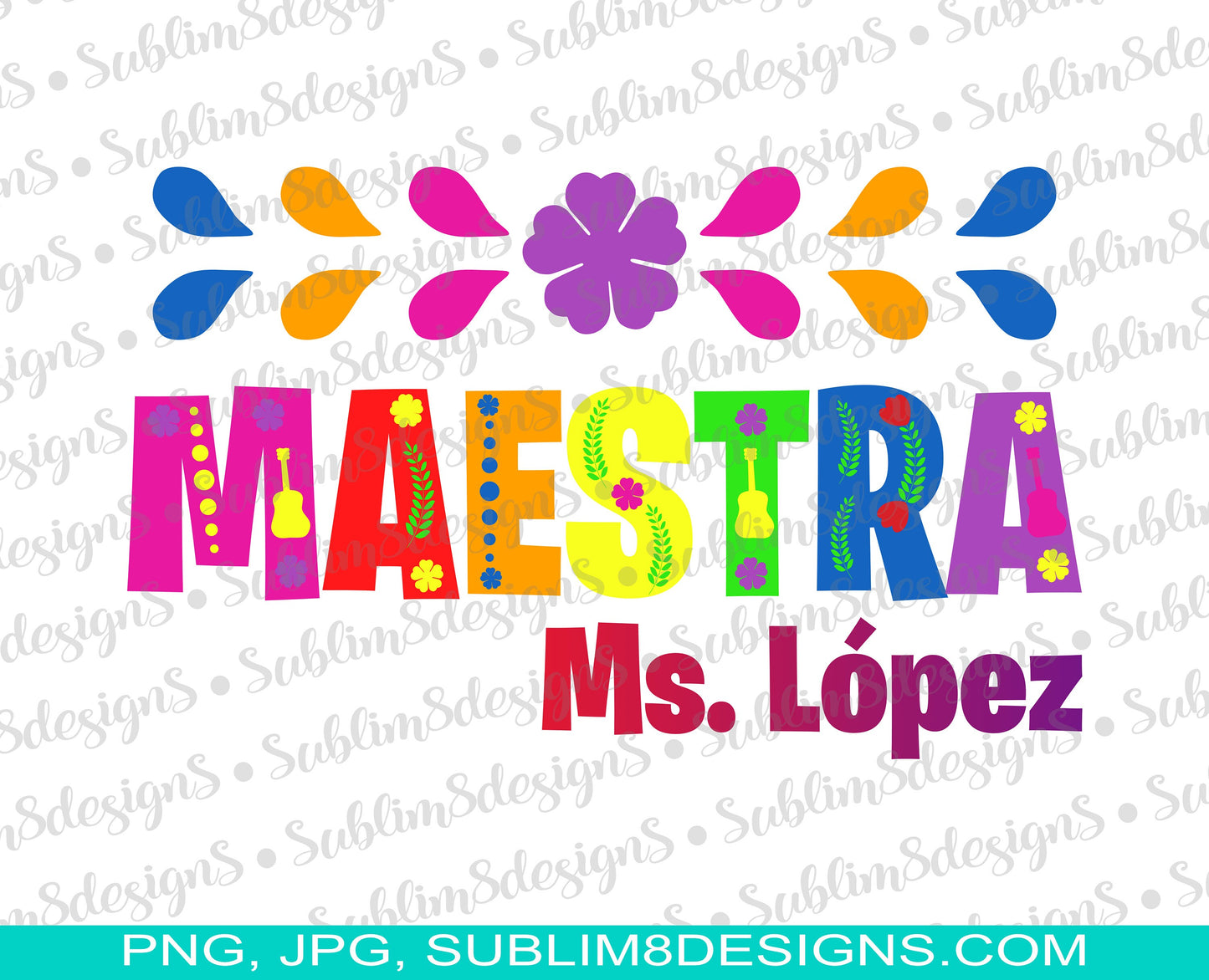 Personalized Maestra PNG and JPG ONLY