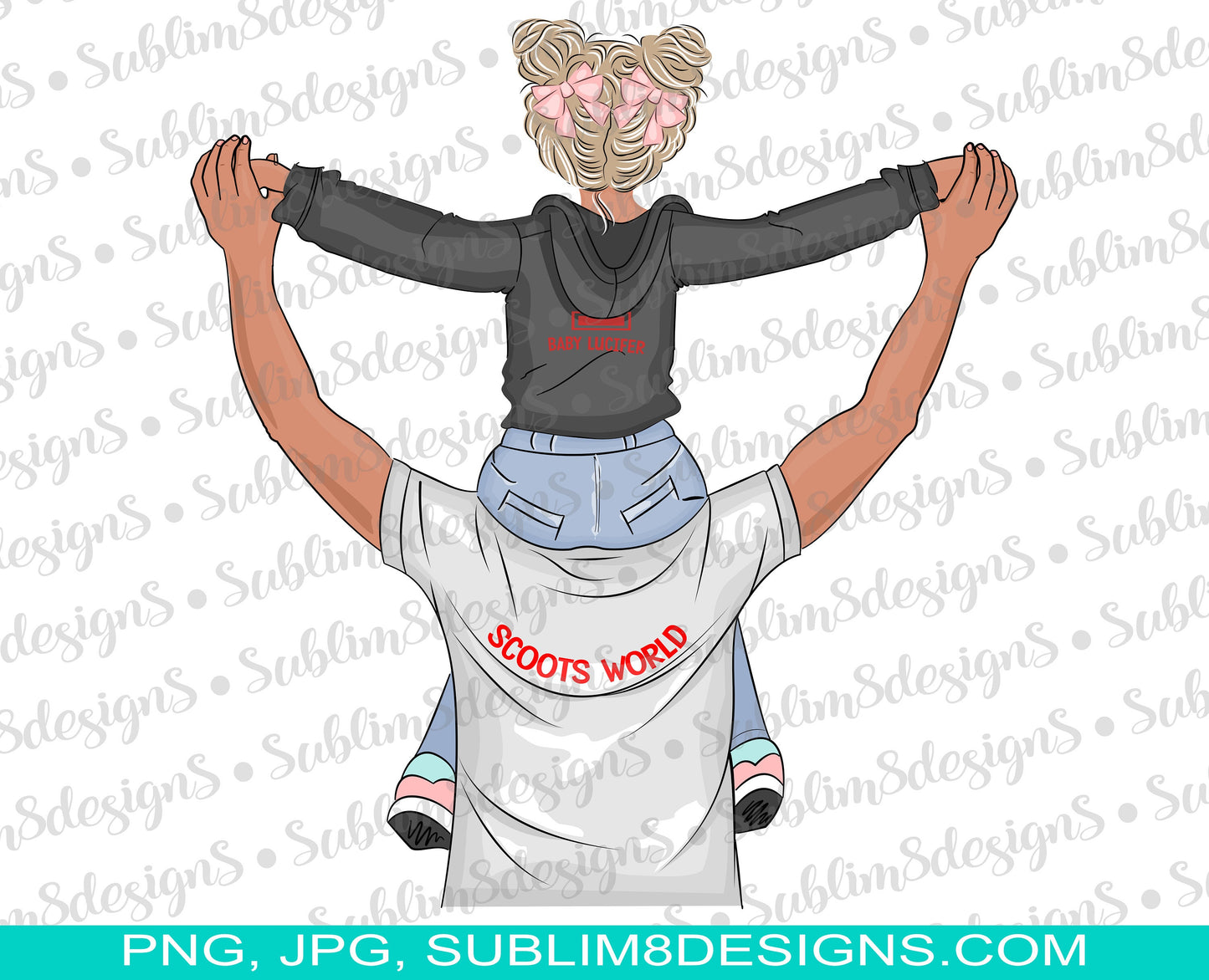 Personalized Father and Daughter PNG and JPG ONLY