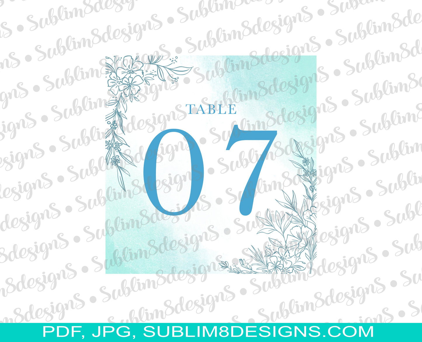 Teal Watercolor Wedding Invitation, RSVP Card, Thank you card, Table Card, Remember the Date, Digital Design PDF, PNG and Jpg