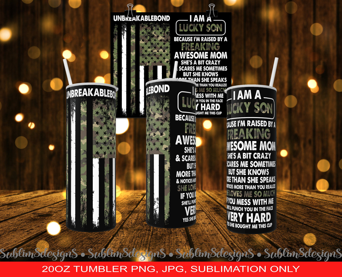 I Am A Lucky Son 20oz Tumbler PNG and JPG ONLY