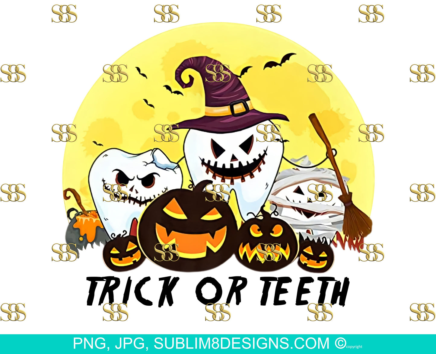 Trick or Teeth PNG and JPG ONLY