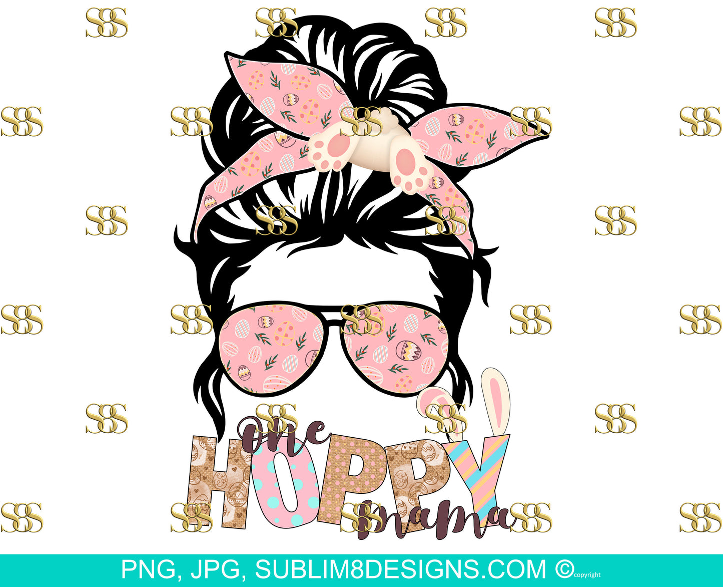 One Hoppy Mama Sublimation Design PNG and JPG ONLY