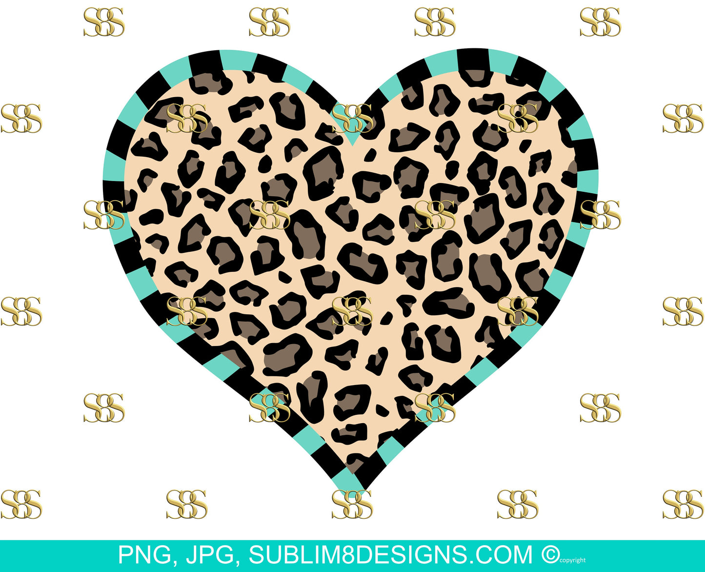 Love Heart Leopard Print | Love | Valentines Day |  Valentines Day Gift | Valentines Day Card | Sublimation Print JPEG and PNG ONLY